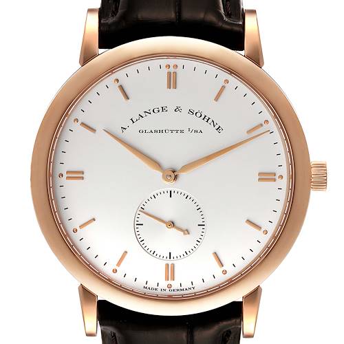 Photo of A. Lange and Sohne Saxonia 37mm Rose Gold Silver Dial Mens Watch 215.032