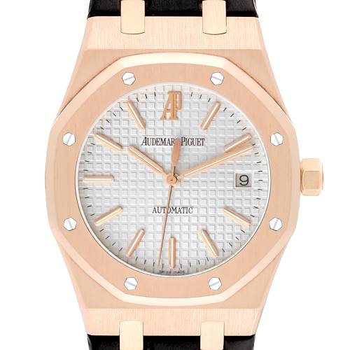 Photo of Audemars Piguet Royal Oak 18k Rose Gold Silver Dial Watch 15300OR