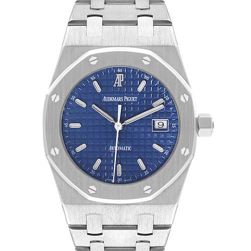 Photo of Audemars Piguet Royal Oak Blue Dial Steel Mens Watch 15000ST Box Papers