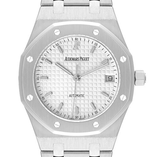 Photo of Audemars Piguet Royal Oak Silver Dial Steel Mens Watch 14790ST Box Papers