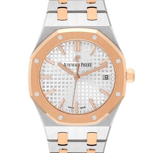 Photo of Audemars Piguet Royal Oak Steel Rose Gold Mens Watch 77350SR Card