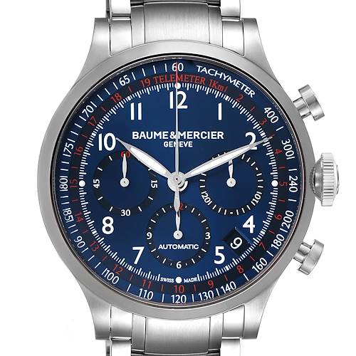 Photo of Baume Mercier Capeland Blue Dial Chronograph Steel Mens Watch 10066