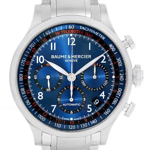 Photo of Baume Mercier Capeland Blue Dial Chronograph Steel Mens Watch 10066