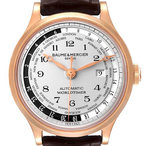 Photo of Baume Mercier Capeland Worldtimer Rose Gold  Mens Watch 10107 Box Card