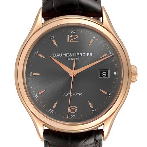 Photo of Baume Mercier Clifton 18k Rose Gold Grey Dial Mens Watch 10059