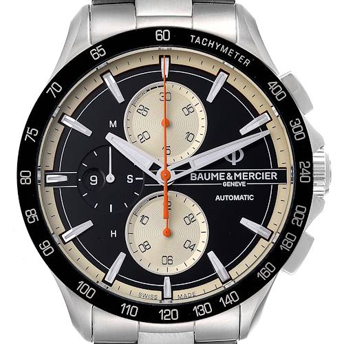 Photo of Baume Mercier Clifton Club Black Dial Chronograph Steel Mens Watch 65843