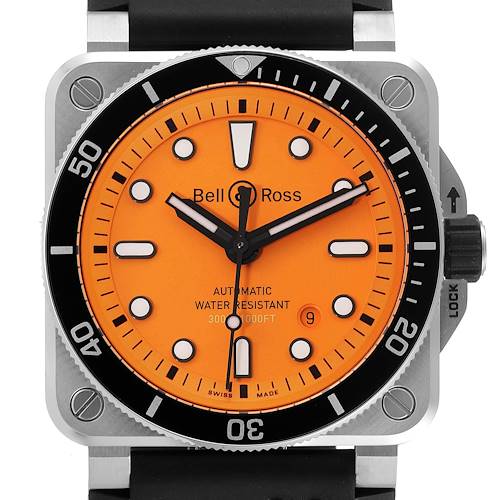 Photo of Bell & Ross Diver Orange Dial Automatic Steel Mens Watch BR0392 Unworn