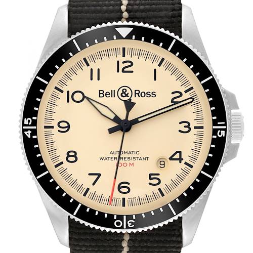 Photo of Bell & Ross Heritage Beige Dial Steel Mens Watch BRV292 Box Card