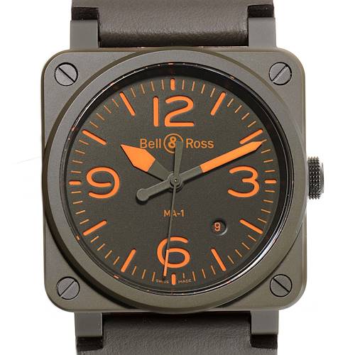 Photo of Bell & Ross Matte Khaki Dial Automatic Ceramic Mens Watch BR0392 Unworn