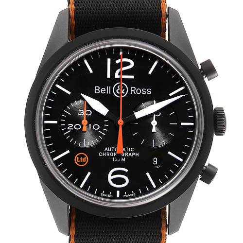 Photo of Bell & Ross Vintage Carbon Orange Limited Edition Mens Watch BRV126 Unworn