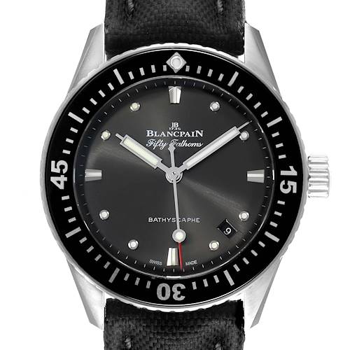 Photo of Blancpain Fifty Fathoms Bathyscaphe Steel Grey Dial Mens Watch 5100