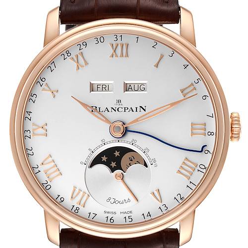 Photo of Blancpain Villeret Complete Calendar 8 Days Rose Gold Mens Watch 6639 Box Card