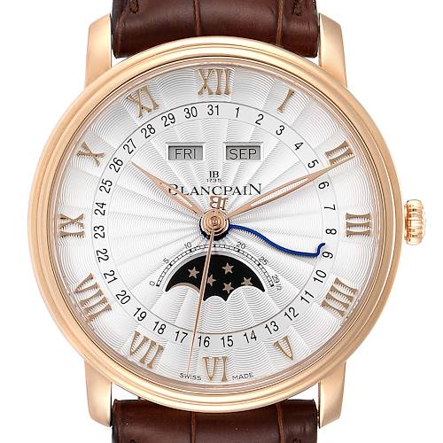 Photo of Blancpain Villeret Moonphase Triple Calendar Rose Gold Mens Watch 6685-3642a-55b