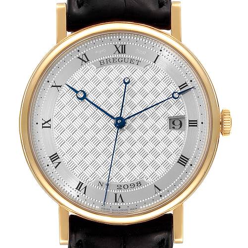 Photo of Breguet Classique Yellow Gold Silver Dial Brown Strap Mens Watch 5177 5177ba