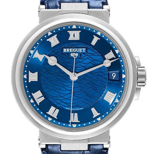 Photo of Breguet Marine Automatic White Gold Blue Dial Mens Watch 5517 Box Paper