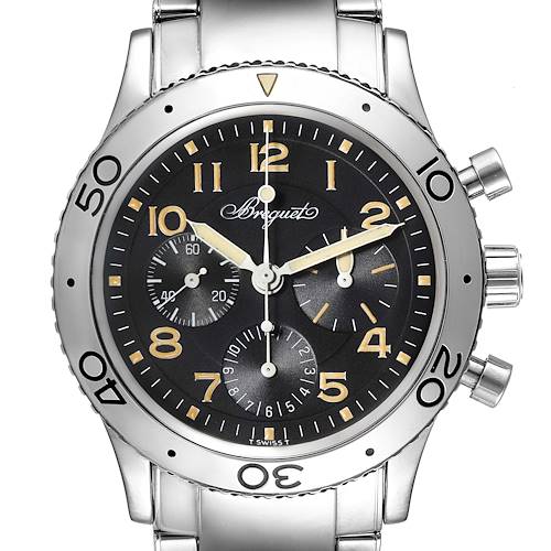 Photo of Breguet Aeronavale Type XX Flyback Black Dial Steel Mens Watch 3800