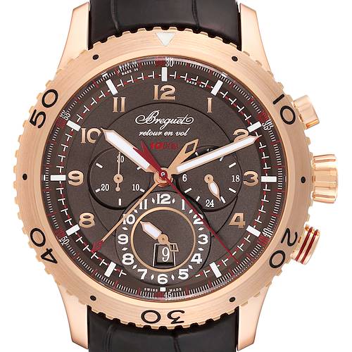 Photo of Breguet Type XXII Flyback Brown Dial Rose Gold Mens Watch 3880BR Box Papers