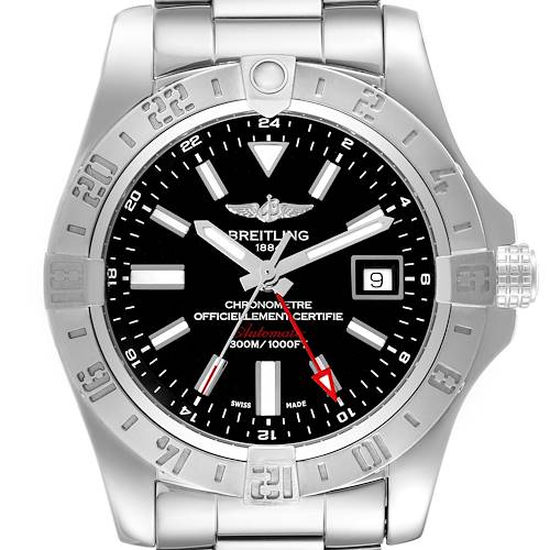 Photo of Breitling Aeromarine Avenger II GMT Black Dial Steel Mens Watch A32390