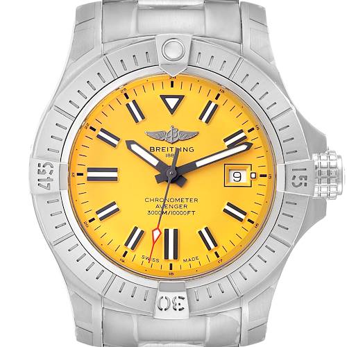 Photo of Breitling Avenger 45 Seawolf Yellow Dial Steel Mens Watch A17319 Unworn