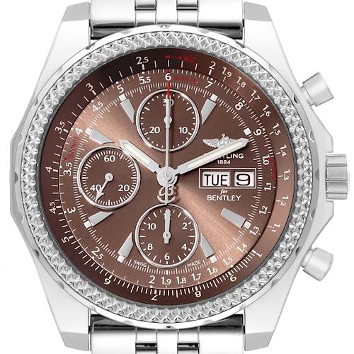 Photo of Breitling Bentley Motors GT Special Edition Bronze Dial Steel Mens Watch A13362 Box Card