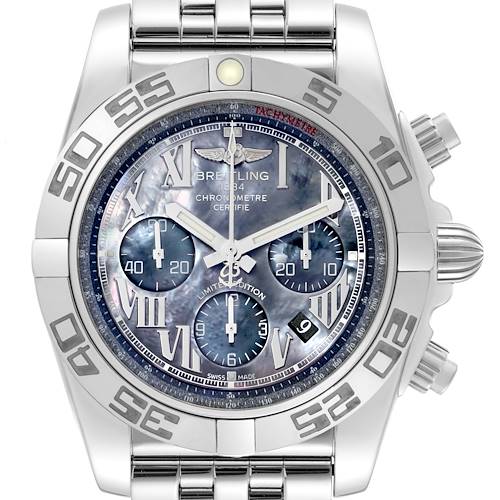 Photo of Breitling Chronomat 01 Mother of Pearl Steel Limited Edition Mens Watch AB0111 Box Card