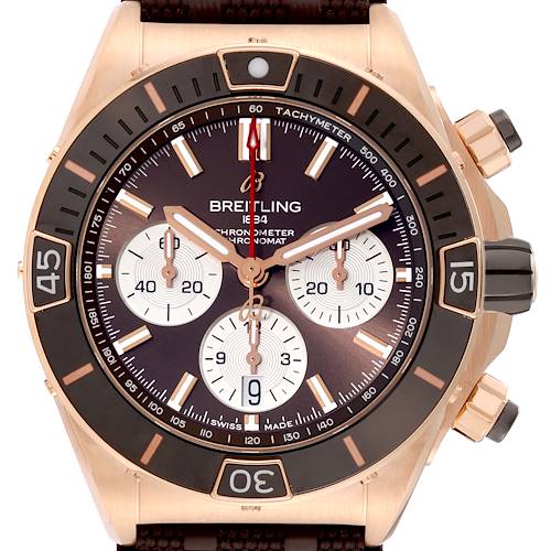 Photo of Breitling Chronomat B01 Rose Gold Brown Dial Mens Watch RB0136