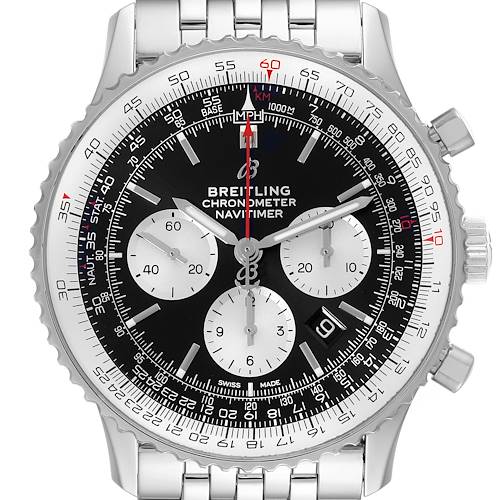 Photo of Breitling Navitimer 01 46mm Black Steel Dial Mens Watch AB0127 Box Card