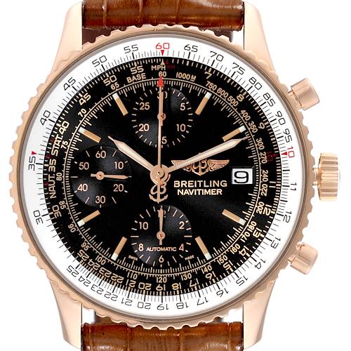 Photo of Breitling Navitimer 01 Limited Edition Rose Gold Black Dial Mens Watch R13323