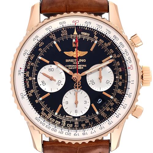 Photo of Breitling Navitimer 01 Rose Gold Black Dial Mens Watch RB0120