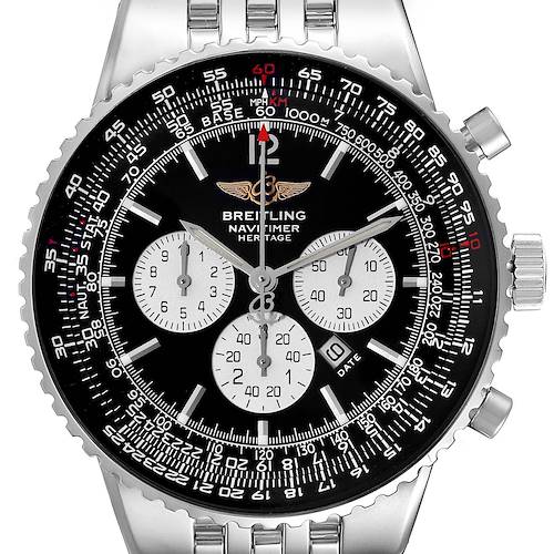 Photo of Breitling Navitimer Heritage Black Dial Steel Mens Watch A35350 Box Papers