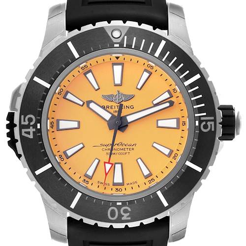 Photo of Breitling Superocean Yellow Dial Titanium Mens Watch E17369 Unworn