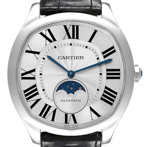 Photo of Cartier Drive Silver Dial Moonphase Steel Mens Watch WSNM0008 Papers