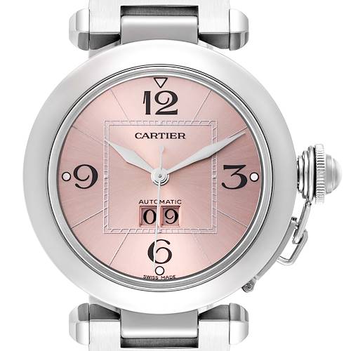 Photo of Cartier Pasha Big Date Pink Dial Steel Ladies Watch W31058M7