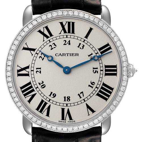 Photo of Cartier Ronde Louis White Gold Diamond Mens Watch WR000551