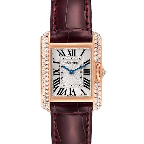 Photo of Cartier Tank Anglaise Rose Gold Silver Dial Diamond Ladies Watch WT100013