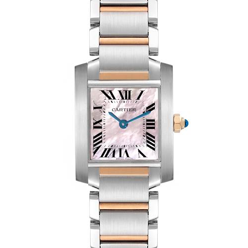 Photo of Cartier Tank Francaise Steel Rose Gold Mother of Pearl Dial Ladies Watch W51027Q4