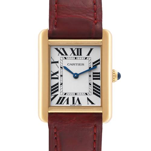 Photo of Cartier Tank Solo Yellow Gold Steel Silver Dial Ladies Watch W5200002