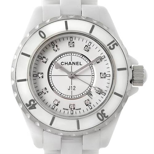 Photo of Chanel J12 White Ceramic Diamonds Quartz Ladies Watch H2422