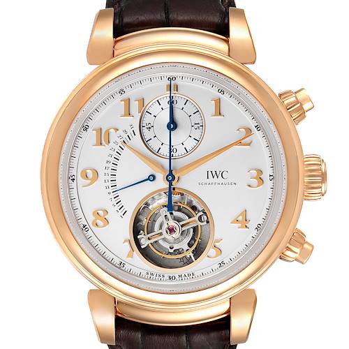 Photo of IWC Da Vinci Tourbillon Retrograde Flyback Chronograph Rose Gold Mens Watch IW393101 Box Papers