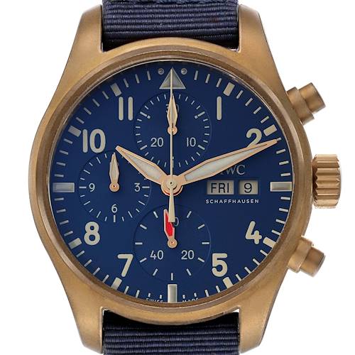 Photo of IWC Pilot Chronograph Blue Dial Mens Watch IW388109 Box Card