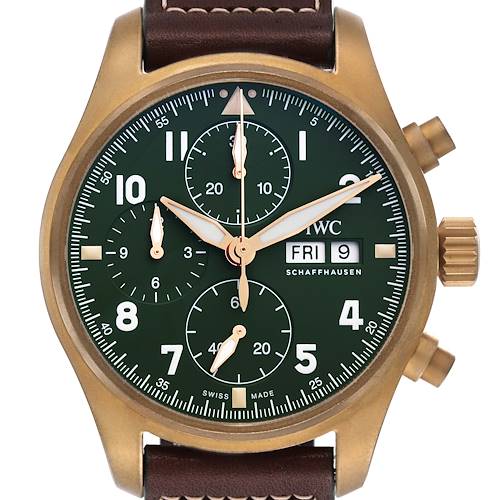 Photo of IWC Pilot Chronograph Spitfire Bronze Mens Watch IW387902 Unworn