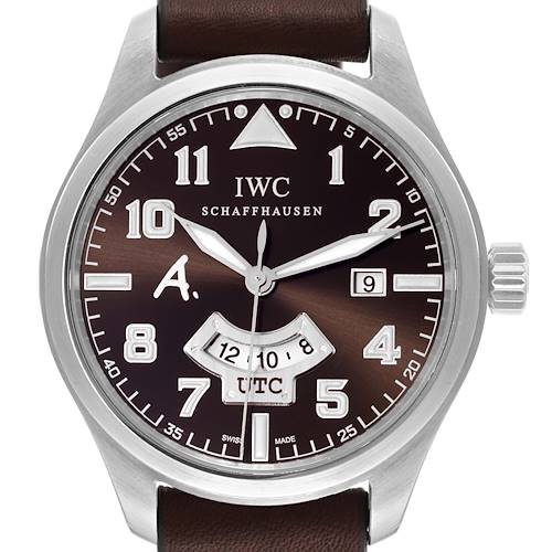 Photo of IWC Pilot UTC Antoine de Saint Exupery Limited Edition Steel Mens Watch IW326104 Box Card