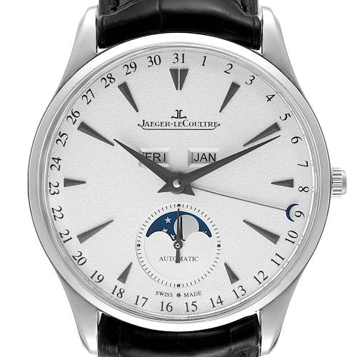 Photo of Jaeger LeCoultre Master Calendar White Gold Mens Watch Q1263520 176.3.98.S Box Card