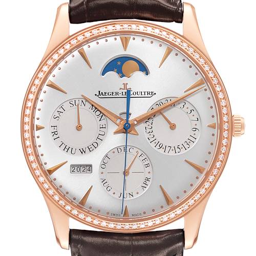 Photo of Jaeger LeCoultre Master Rose Gold Diamond Watch 176.2.21.S Q1302501 Box Card