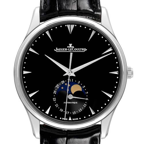 Photo of Jaeger LeCoultre Master Ultra Thin MoonPhase Mens Watch 176.8.64.S Q1368470 Box Card