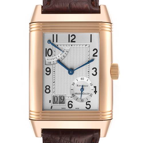 Photo of Jaeger LeCoultre Reverso Grande Date Rose Gold Mens Watch 240.2.15 Q3002401 Box Papers