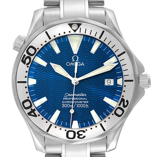 Photo of Omega Seamaster 300M Blue Dial Steel Mens Watch 2255.80.00 Card