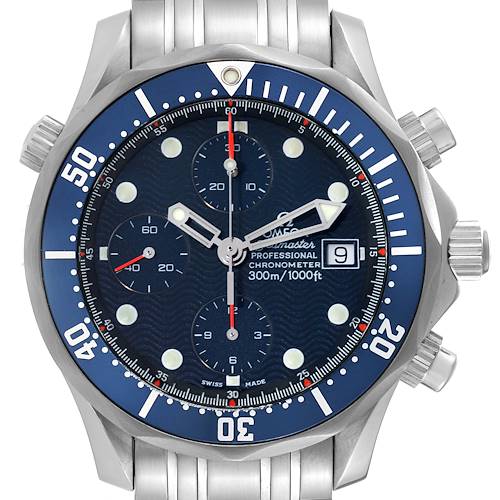 Photo of Omega Seamaster Blue Dial Chronograph Steel Mens Watch 2599.80.00 Card