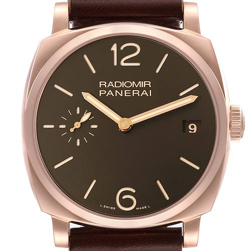 Photo of Panerai Radiomir 1940 3 Day 18k Rose Gold Mens Watch PAM00515 Box Papers