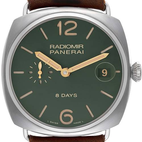 Photo of Panerai Radiomir 8 Days Green Dial Titanium Mens Watch PAM00735 Box Papers